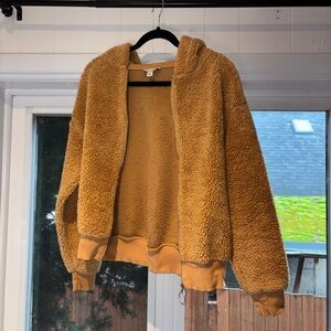 Topshop Camel Sherpa Jacket